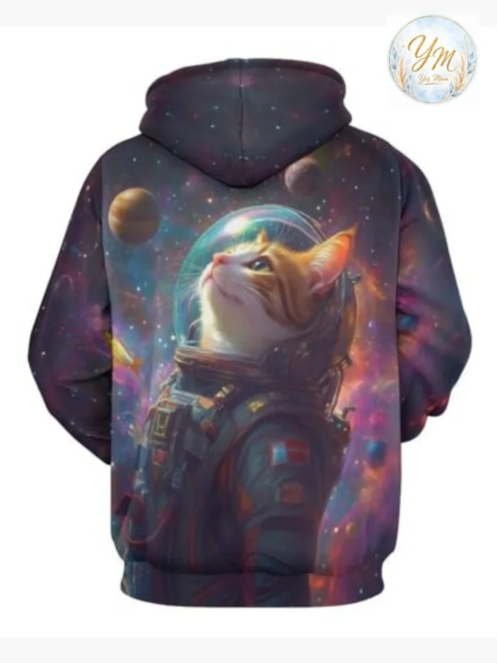 Galaxy 3D Print Hoodie Pullover Long Sleeve Unisex Sweatshirt - Picture 4 of 5